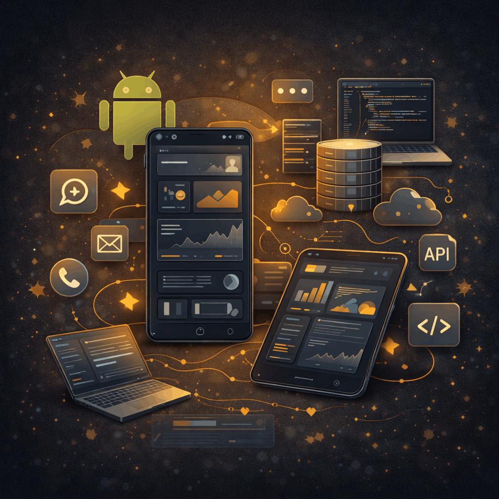 Web ve mobil uygulama geliştirme ekranları